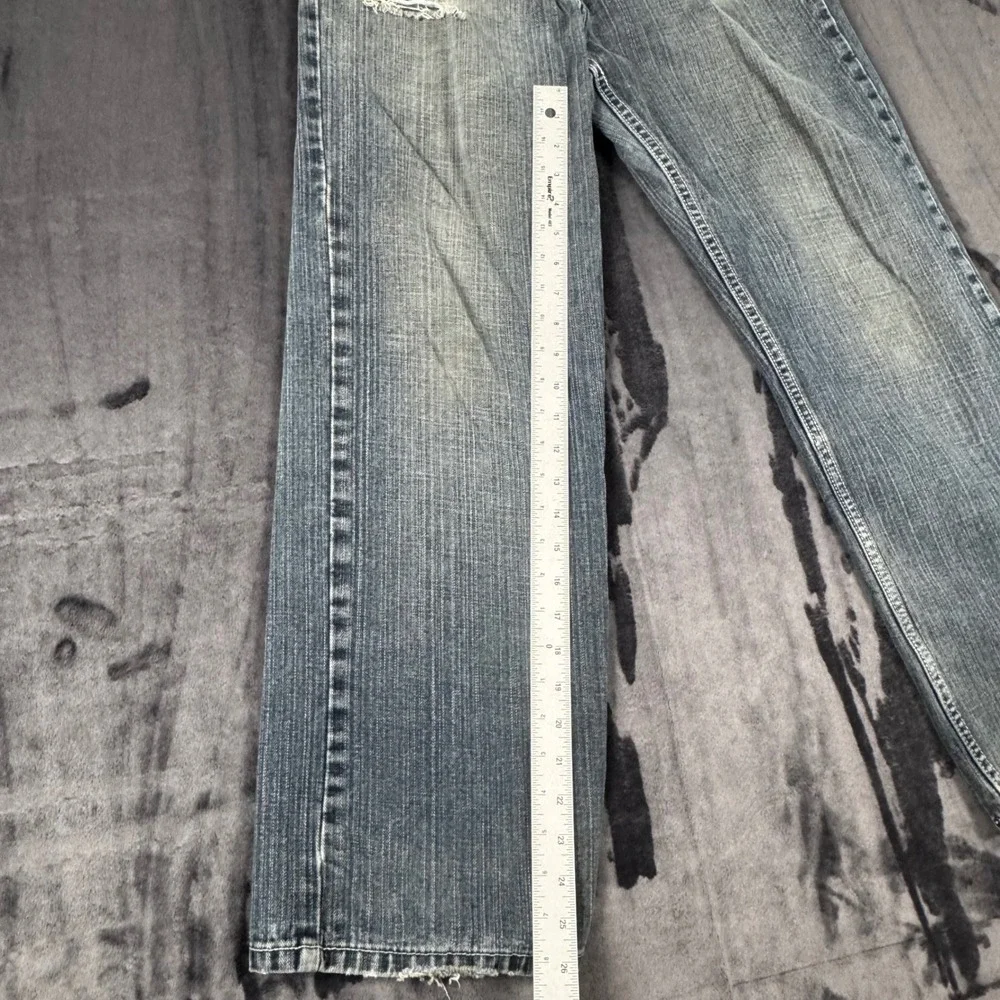P.D. Jeans Denim Pants Boys Size 18 Blue Straight Leg Distressed Medium Wash